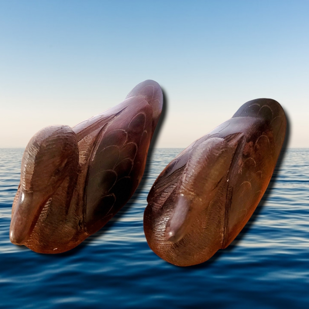 SOLD😁Mallard Ducks Vintage Pair Carved  Ironwood - Picture 5 of 12